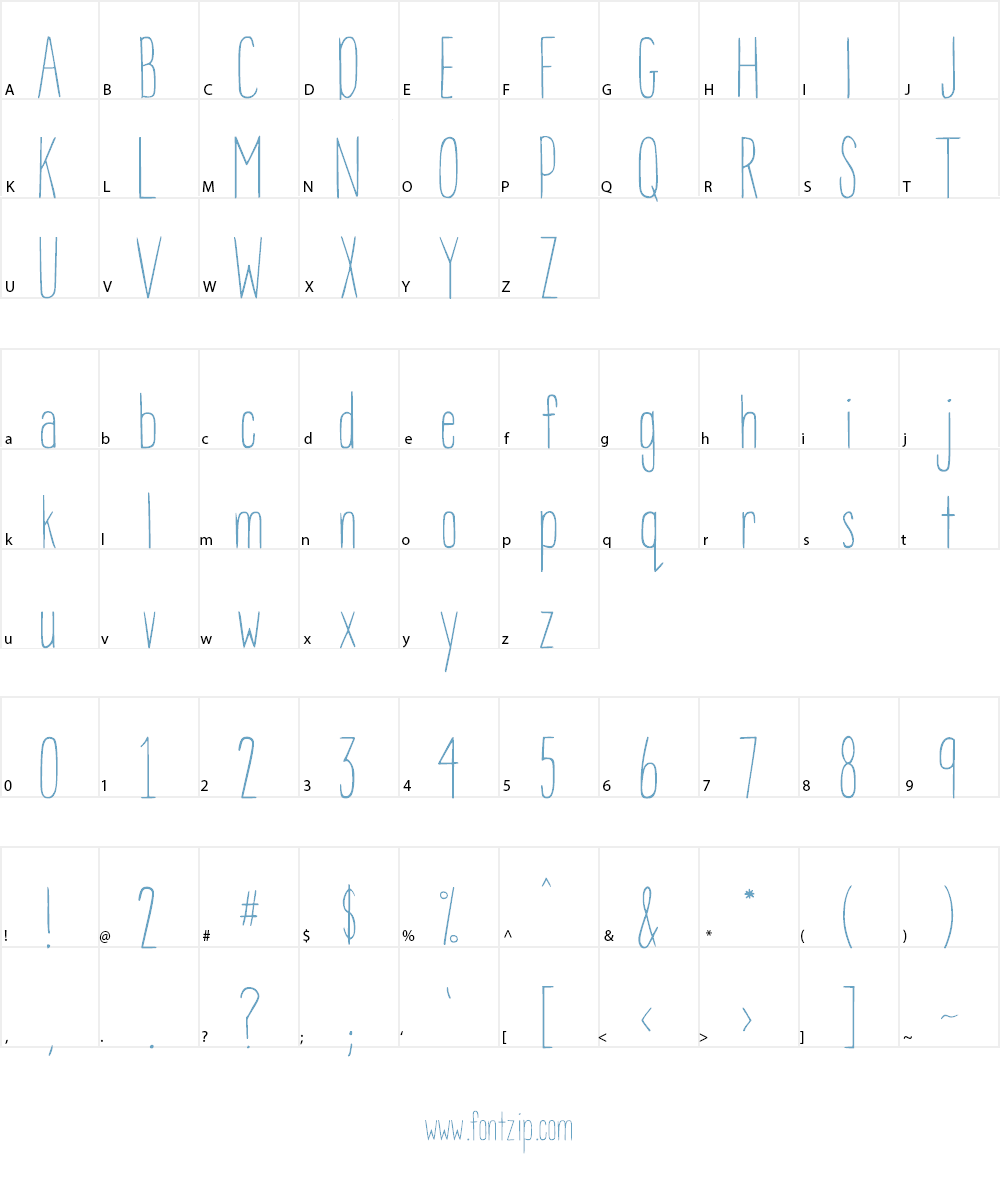 DJB BEAN POLE Font Character